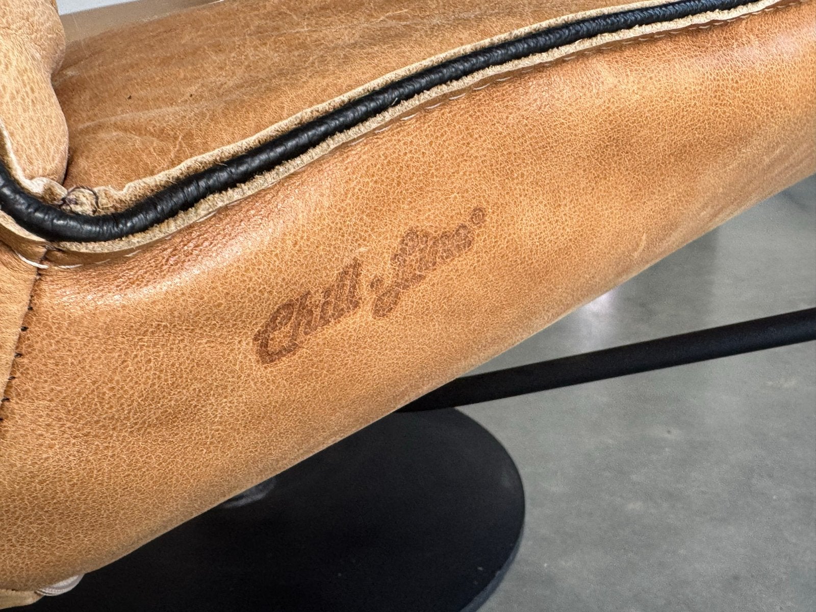 Leren Fauteuil met Hocker - Chill Line Design -, X, Leer, Ophalen of Verzenden, Zo goed als nieuw