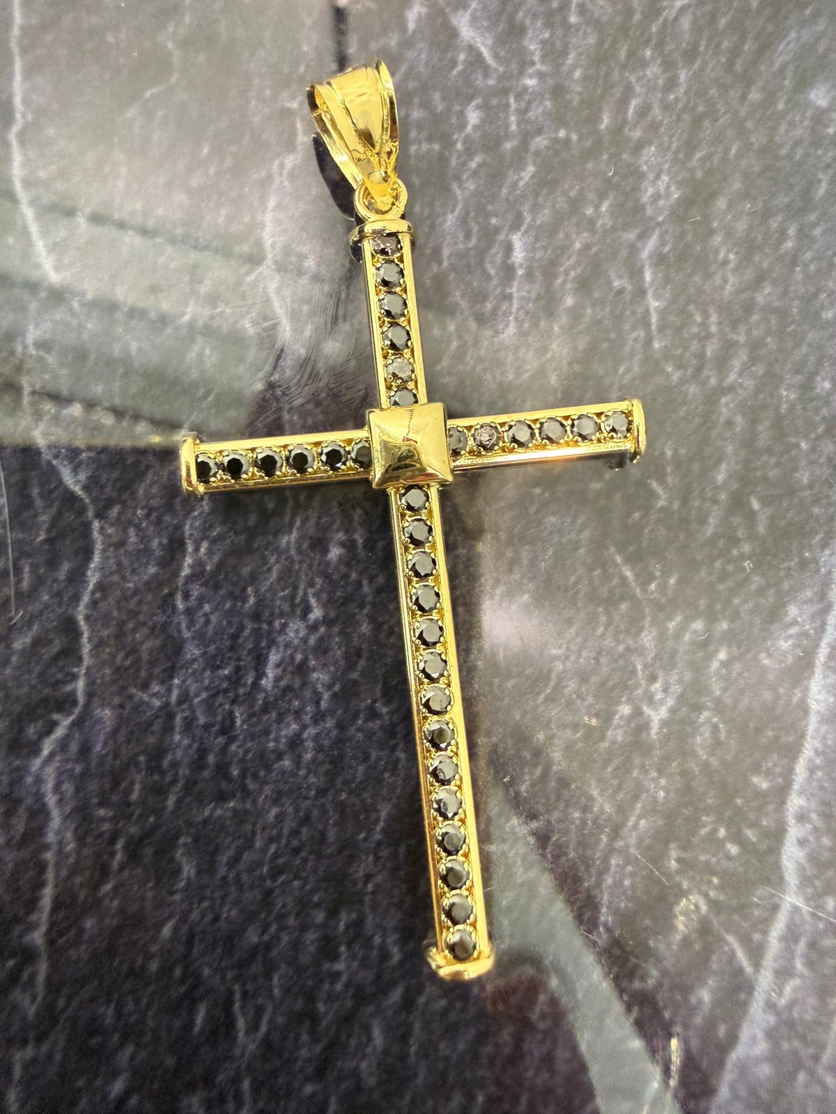 Prachtige 14 karaats gouden hanger met onyx steen, Ophalen of Verzenden, Nieuw, Goud, Goud