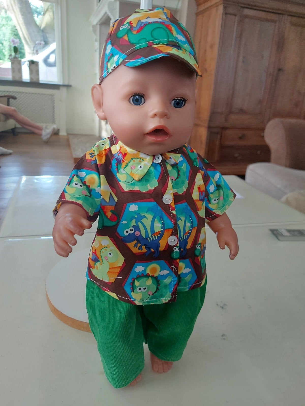 leuke dinosaurus 3 delig set jongens  baby born pop 43cm, Ophalen of Verzenden, Nieuw, Babypop