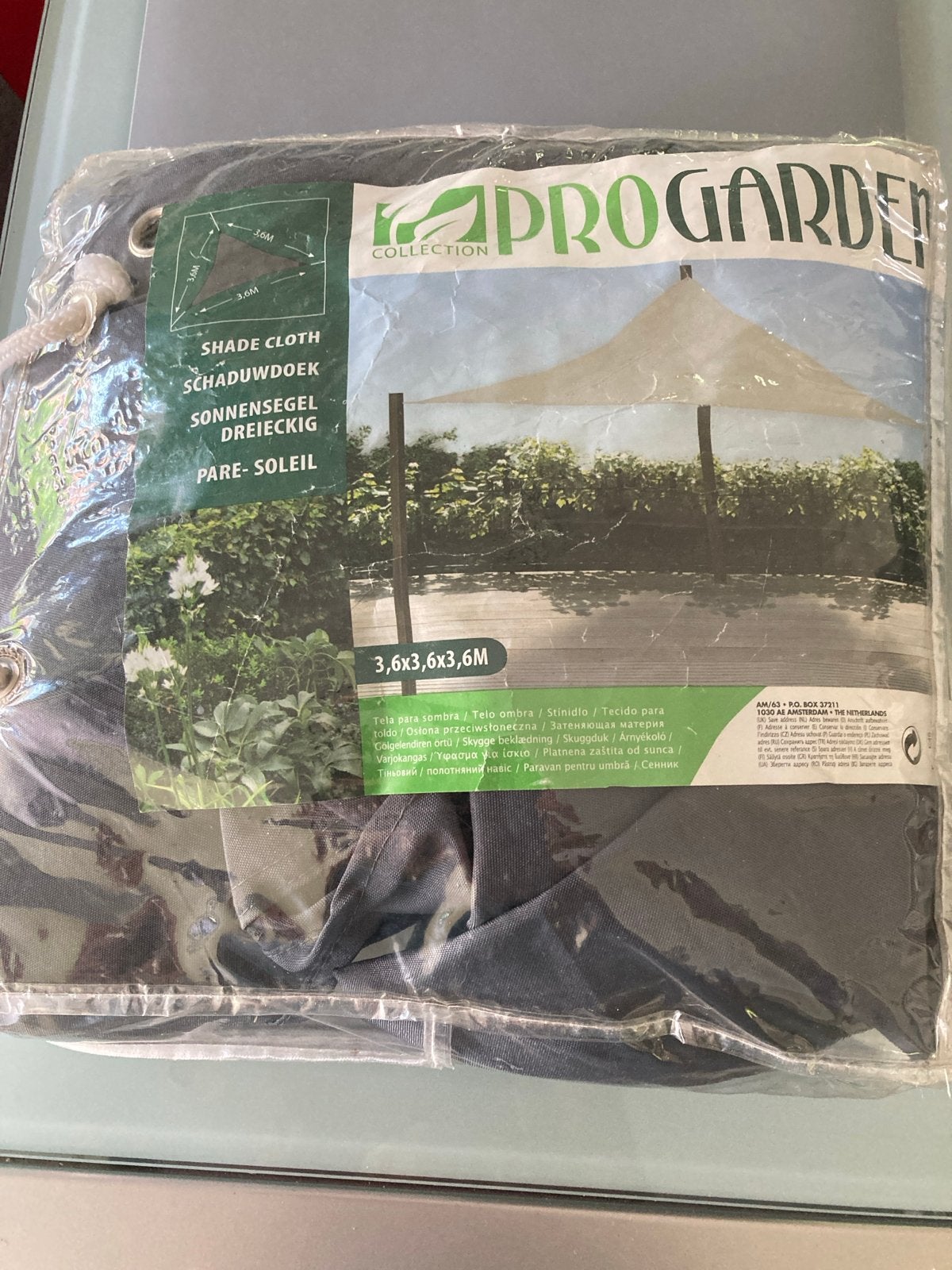 Driehoek Schaduwdoek 3.6x3.6x3.6m - ProGarden, Tuin en Terras, Schaduwdoeken, Ophalen of Verzenden, Nieuw