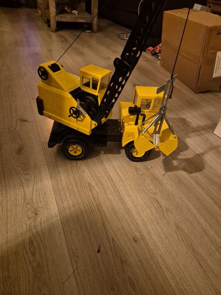 grote vintage tonka kraan grijper in goede staat, Ophalen of Verzenden