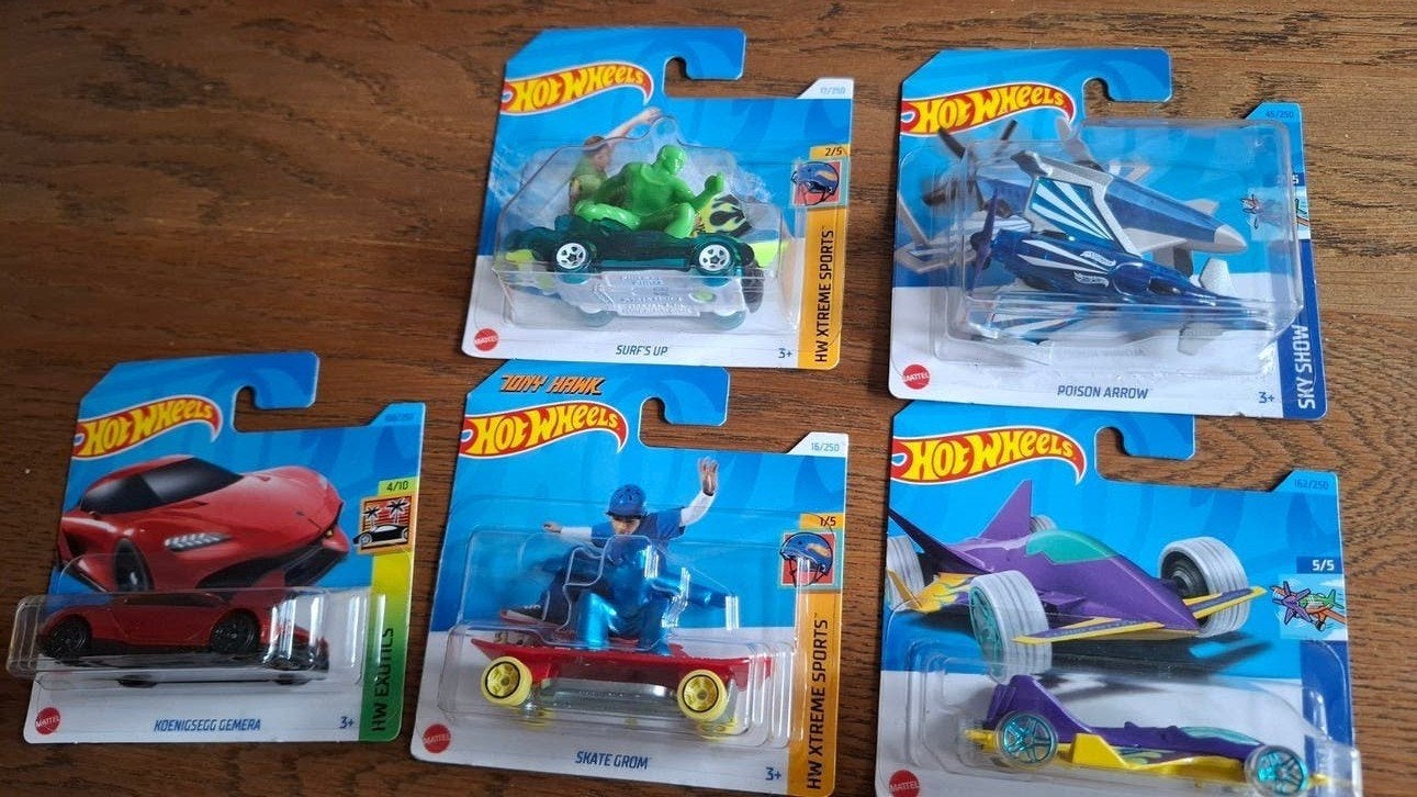 Hot Wheels Collectie: 5 Nieuwe Auto's en Vliegtuigen, Ophalen of Verzenden, Nieuw