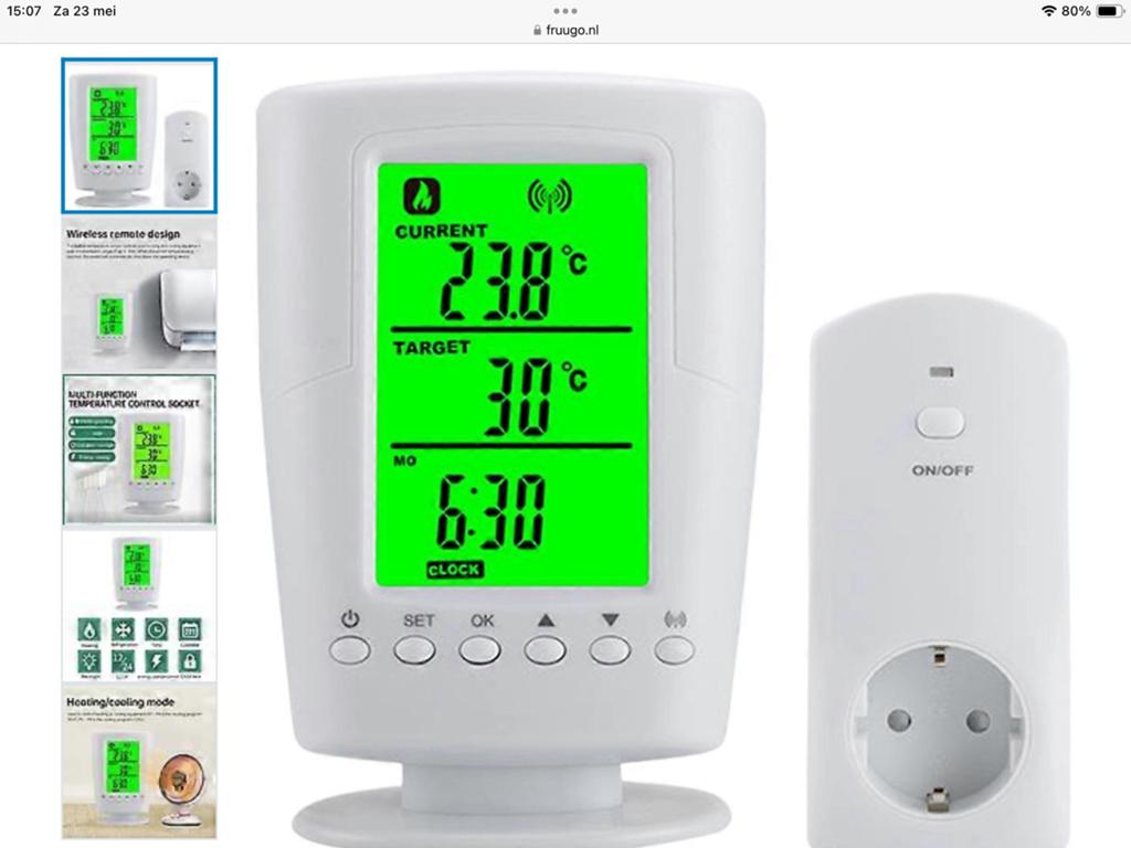 Draadloze thermostaat, Doe-het-zelf en Verbouw, Thermostaten, Ophalen of Verzenden, Nieuw