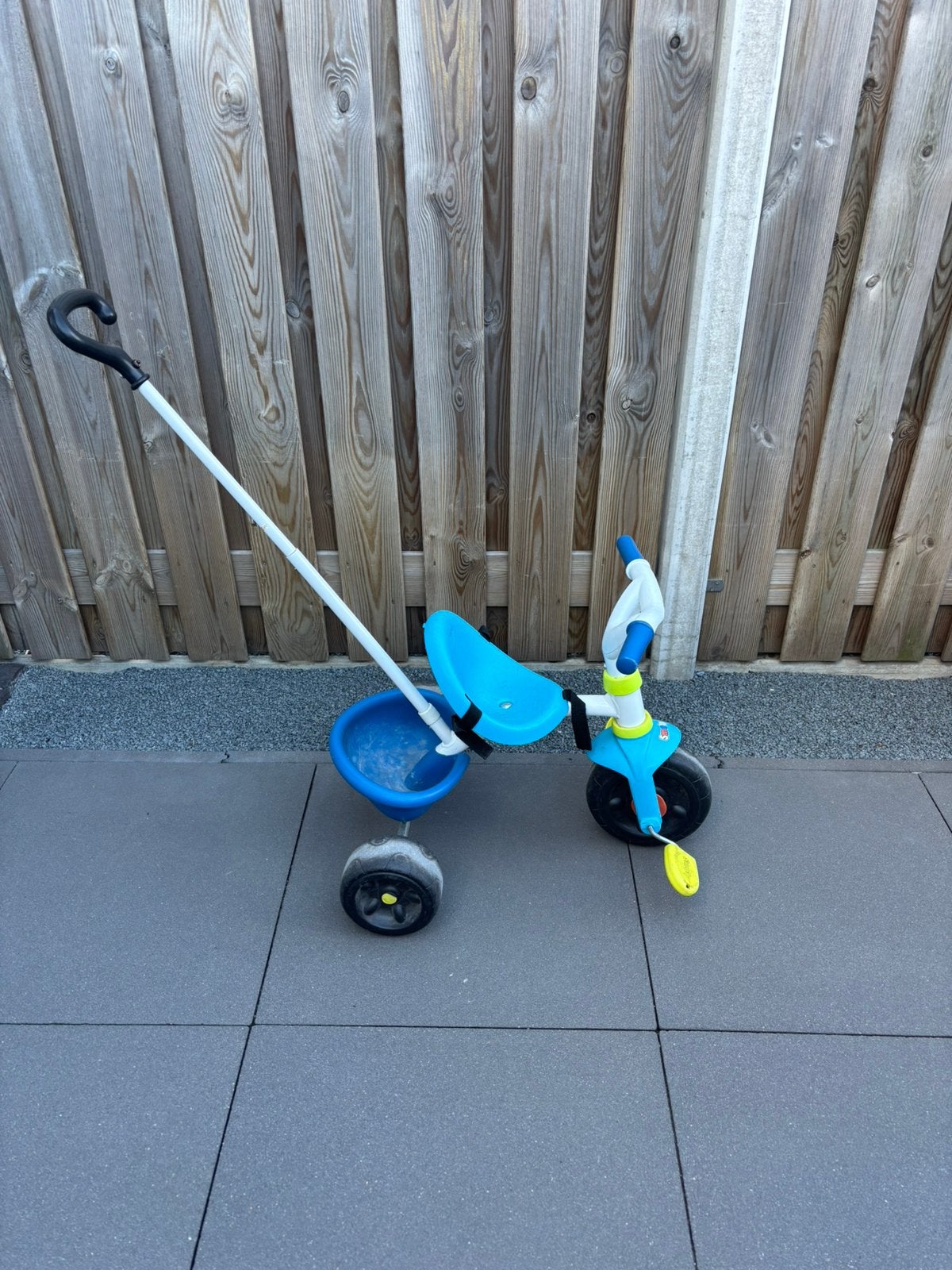 Smoby fiets met duwstang, Ophalen, Gebruikt, Duwstang