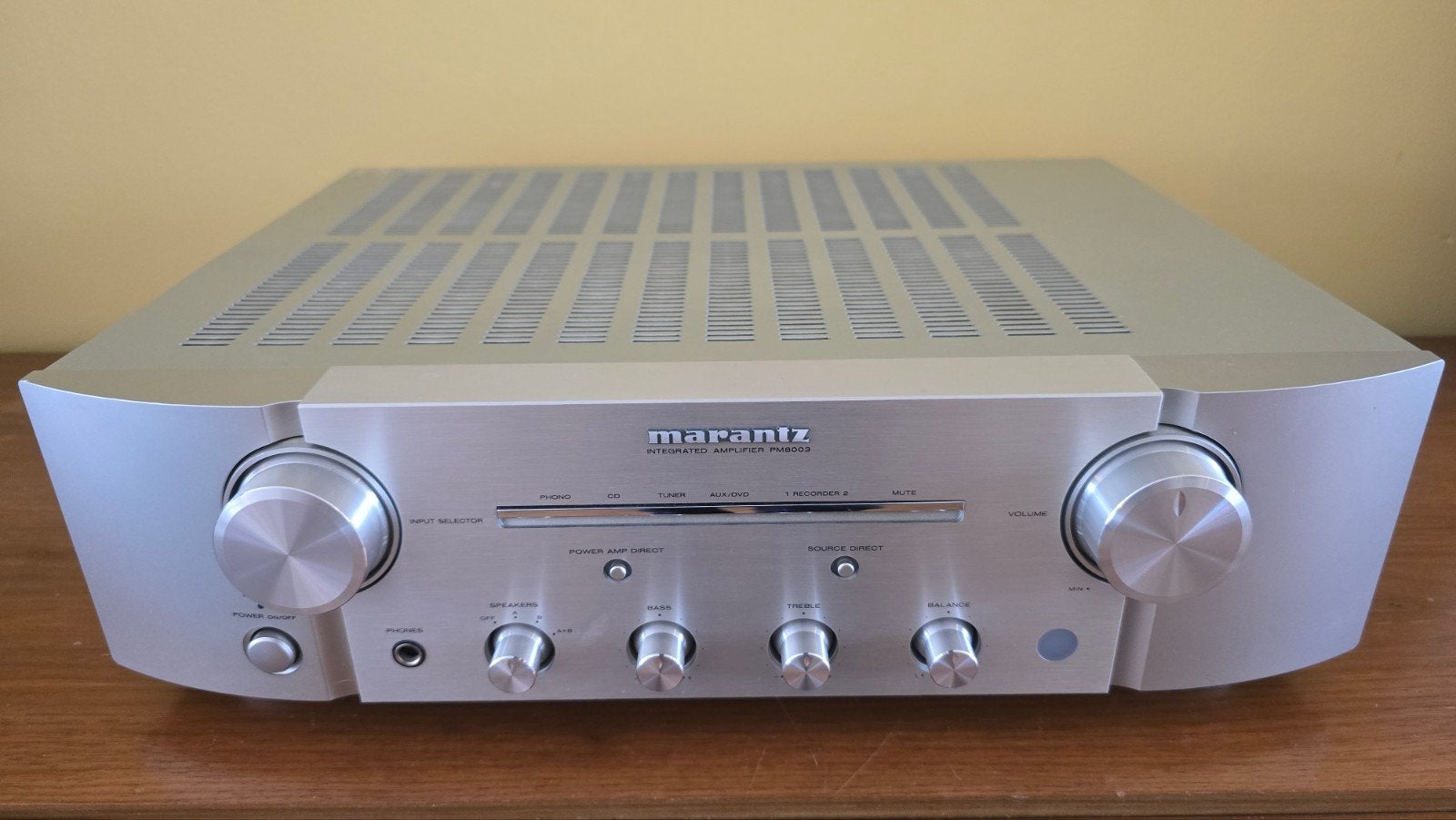 Marantz PM8003 Versterker - Zilver, Zo goed als nieuw, 120 watt of meer, Stereo, Ophalen