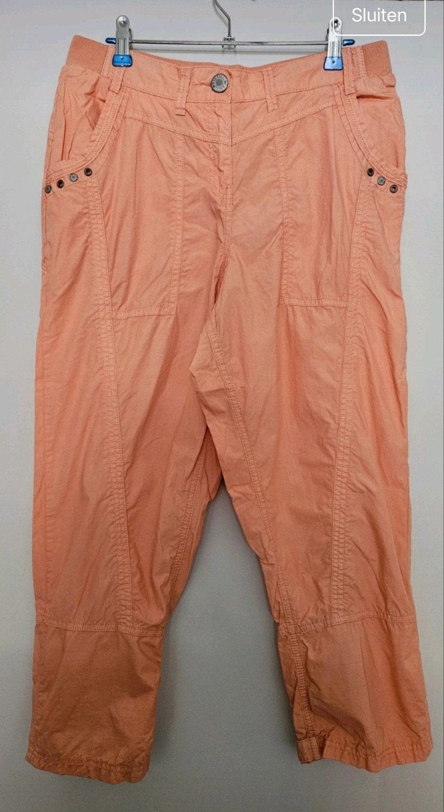 koraal en mintgroene 3/4 broek van M&S, Kleding | Dames, Overige kleuren, Maat 42/44 (L), Ophalen of Verzenden, Zo goed als nieuw