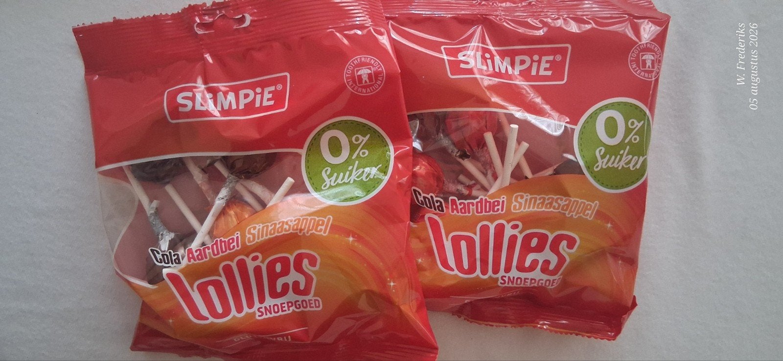 2 zakjes Slimpie suikervrije lollies, Ophalen of Verzenden