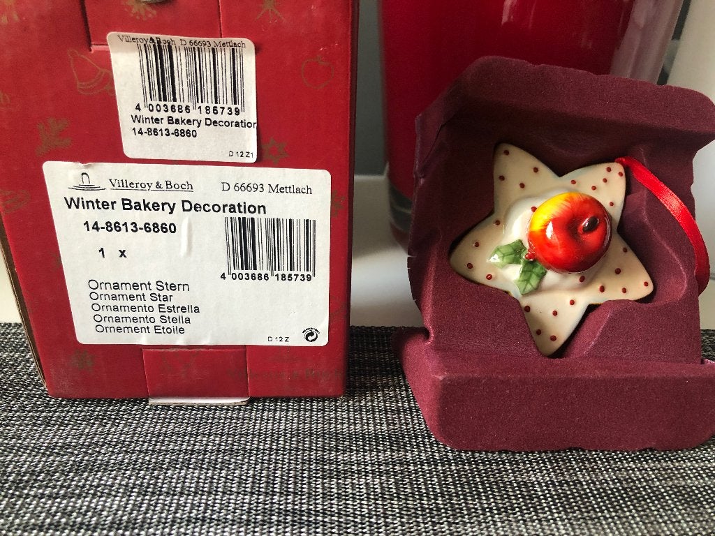 Villeroy & Boch Winter Bakery Decoration - ster met appel, Ophalen of Verzenden, Nieuw