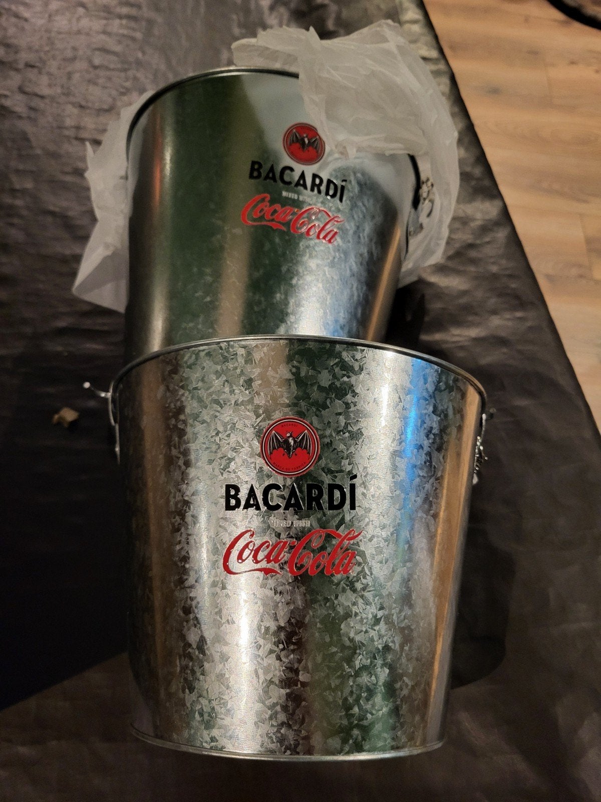 2 Nieuwe Bacardi Coca-Cola IJsemmers / Koelers, Ophalen of Verzenden, Nieuw, Zilver, Metaal