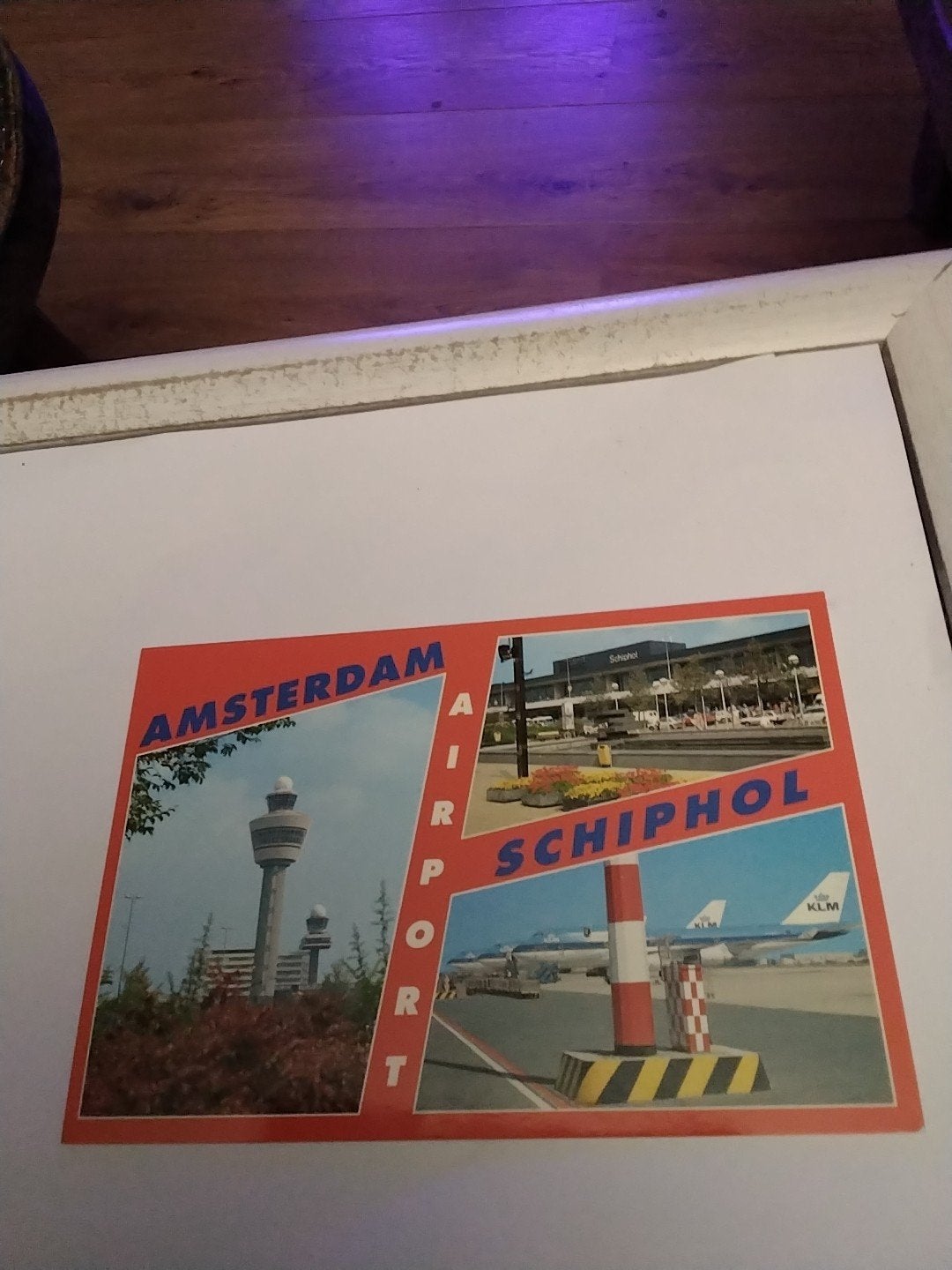 Vintage Ansichtkaart Amsterdam Schiphol Vliegveld, Ophalen of Verzenden, 1960 tot 1980, Ongelopen, Noord-Holland
