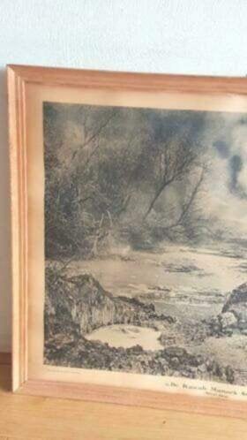 8 - De Kawah Manoek-krater. (West-Java) Indonesie, Antiek en Kunst, Antiek | Schoolplaten, Ophalen, Natuur en Biologie