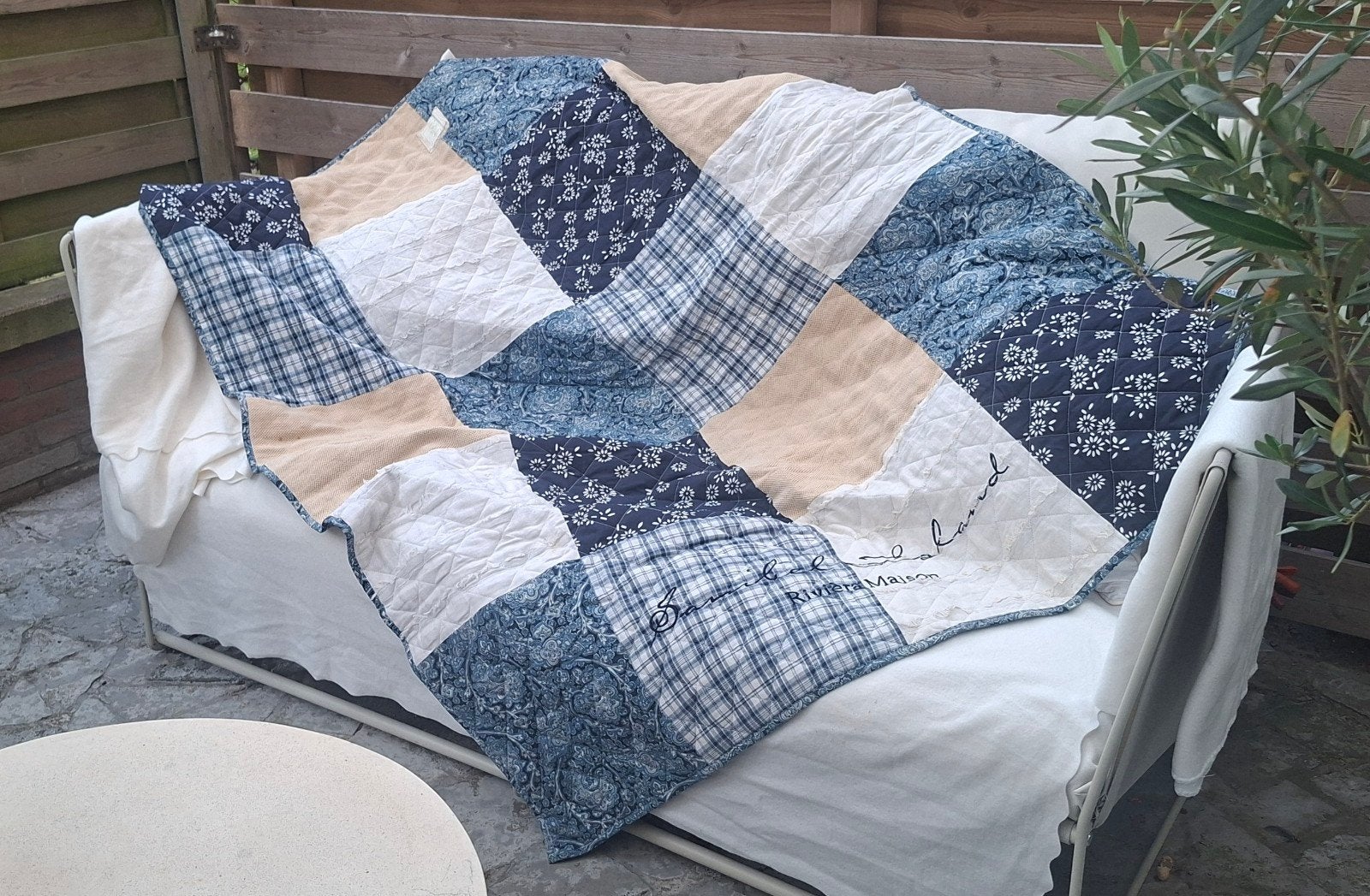Rivièra Maison plaid zomer/ oude collectie, Katoen, Ophalen of Verzenden, Zo goed als nieuw, Plaid