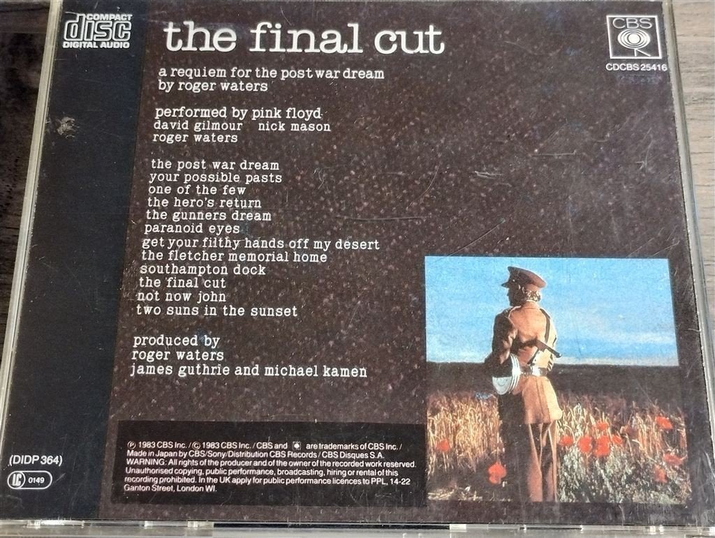 Pink Floyd ‎– The Final Cut [Australia 1984], Ophalen of Verzenden, Zo goed als nieuw, Poprock