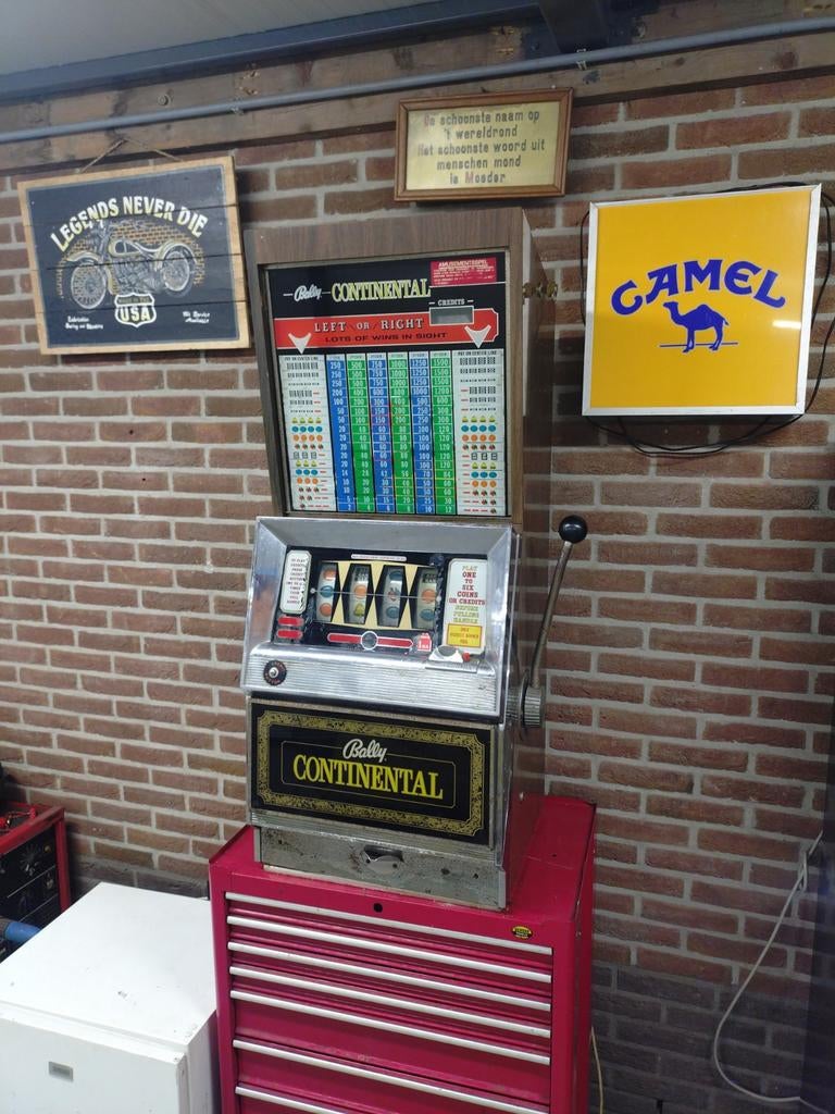 Vintage Bally Continental Gokkast Jaren '60, Verzamelen, Automaten | Gokkasten en Fruitautomaten, Overige munten, Ophalen of Verzenden