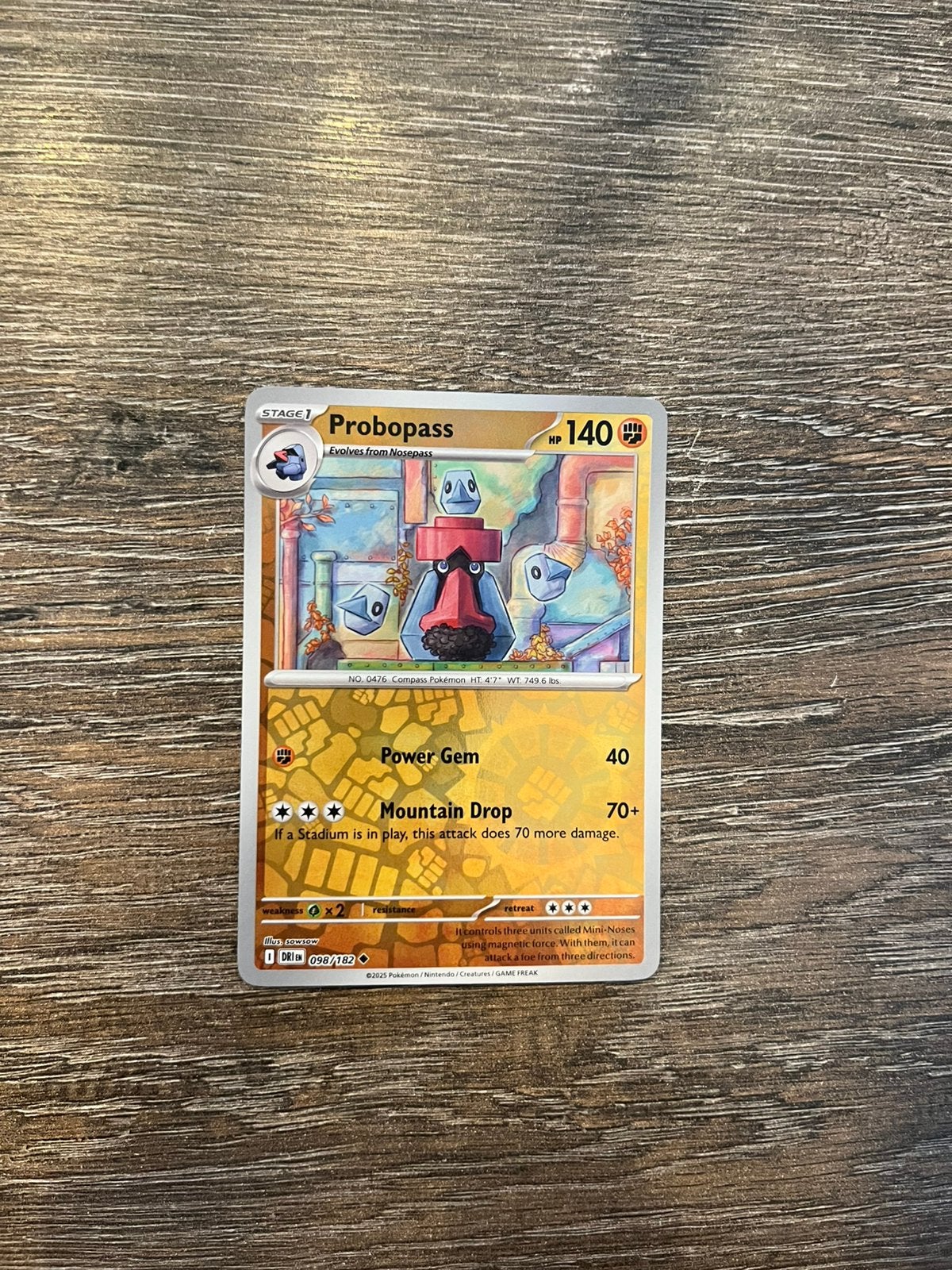 Probopass DRI 098/182 reverse holo, Ophalen of Verzenden, Zo goed als nieuw