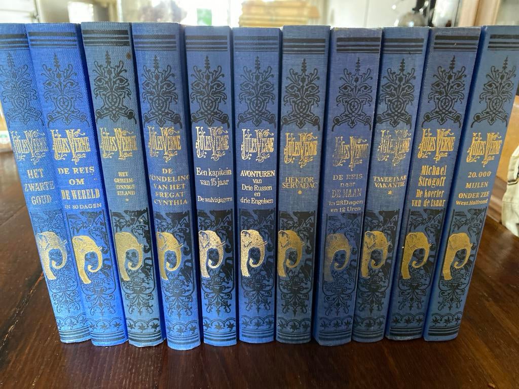 Jules Verne Collectie - 11 Delen - Blauw met Goudopdruk, Ophalen of Verzenden, Gelezen, Europa overig