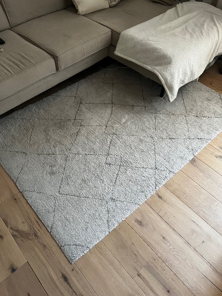 Laagpolig vloerkleed / tapijt, beige, 133 x 195, Ophalen, 100 tot 150 cm, Beige, Zo goed als nieuw