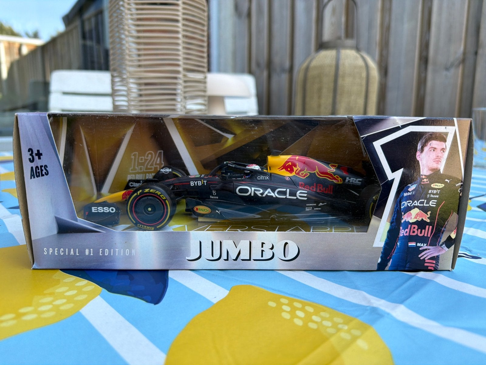Max Verstappen Red Bull Racing F1 Auto 1:24 Jumbo Editie, Ophalen of Verzenden, Nieuw, Auto, Overige merken