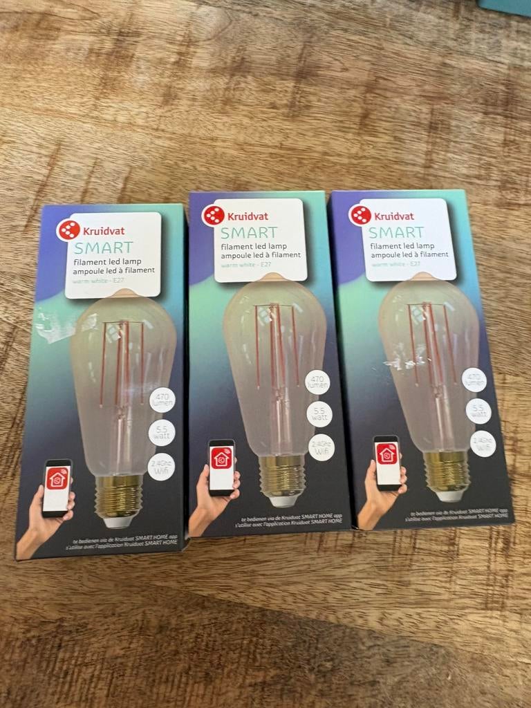 Kruitvat smart led lampen nieuw 3 stuk E27 warm white, Huis en Inrichting, Lampen | Losse lampen, Led-lamp, Minder dan 30 watt