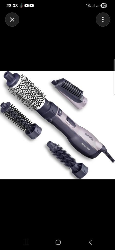 BaByliss Multistyle Föhnborstel 1200W met 4 Opzetstukken, Ophalen of Verzenden, Zo goed als nieuw, Haarverzorging