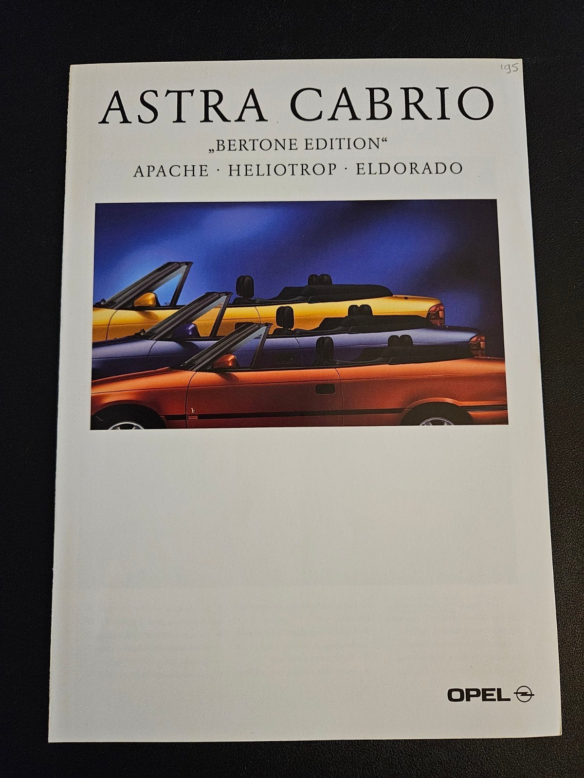 Brochure Opel Astra Cabrio "Bertone Edition" 1995, Ophalen of Verzenden, Zo goed als nieuw, Opel