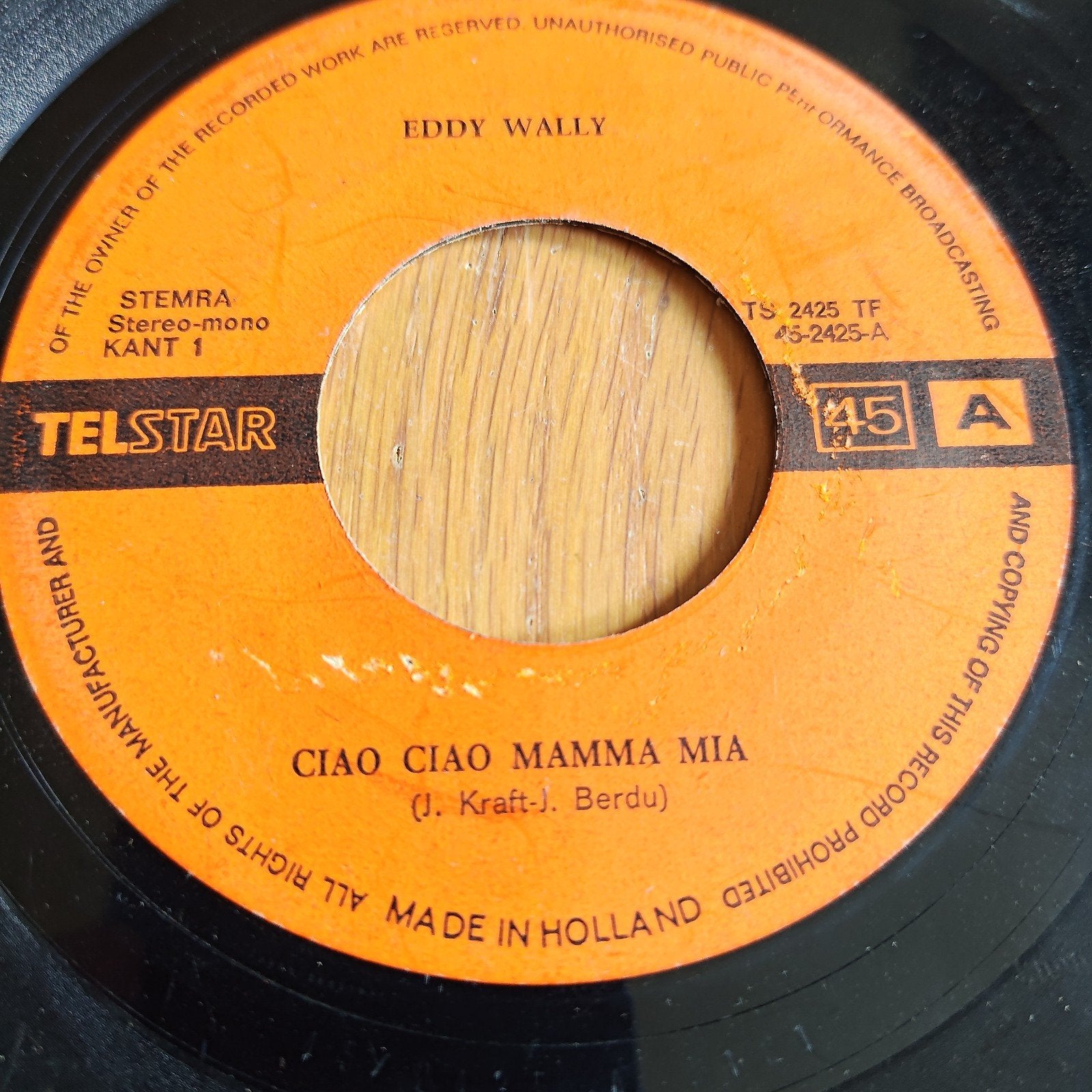 Eddy Wally - Ciao Ciao Mamma Mia (Vinyl Single), Gebruikt, 7 inch, Ophalen of Verzenden, EP