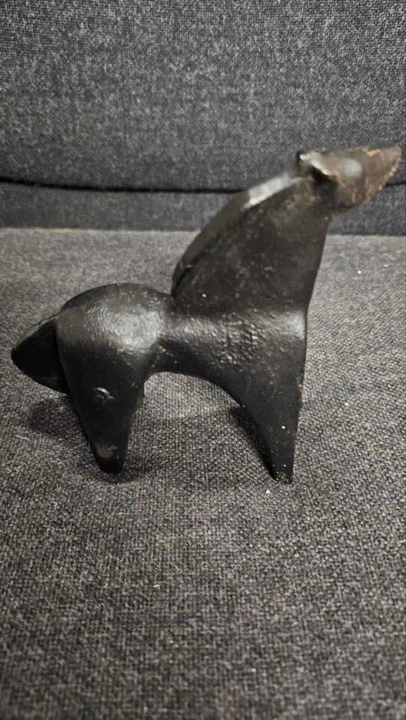 Vintage gietijzeren paard beeldje Gudrun Kruger, Antiek en Kunst, Ophalen of Verzenden