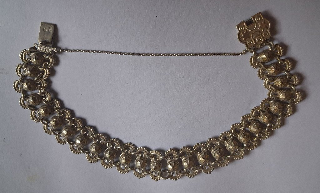 Antieke zilveren Zeeuwse knoop armband, Ophalen of Verzenden, Zilver, Armband