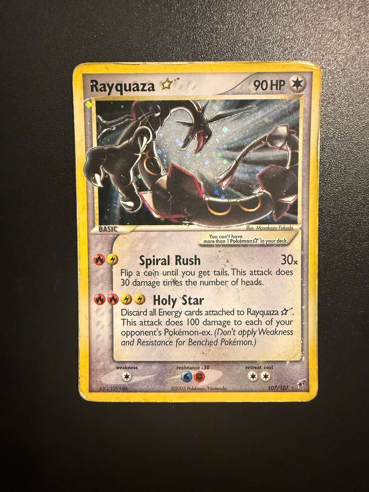 RAYQUAZA GOLD STAR | EX DEOXYS | 107/107 | POOR, Ophalen, Zo goed als nieuw