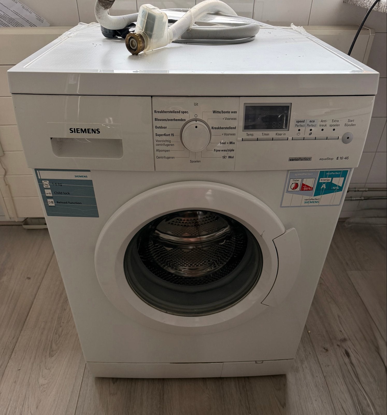 Siemens VarioPerfect E16-46 Wasmachine - 6kg, 1600 toeren, Ophalen, 6 tot 8 kg, Gebruikt, 1600 toeren of meer