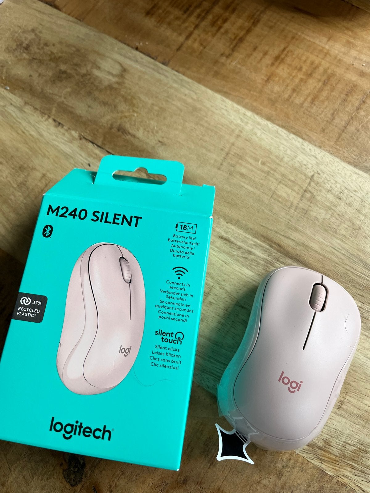 Logitech M240 Silent Draadloze Muis - Roze, Computers en Software, Muizen, Ophalen of Verzenden, Nieuw, Draadloos, Muis