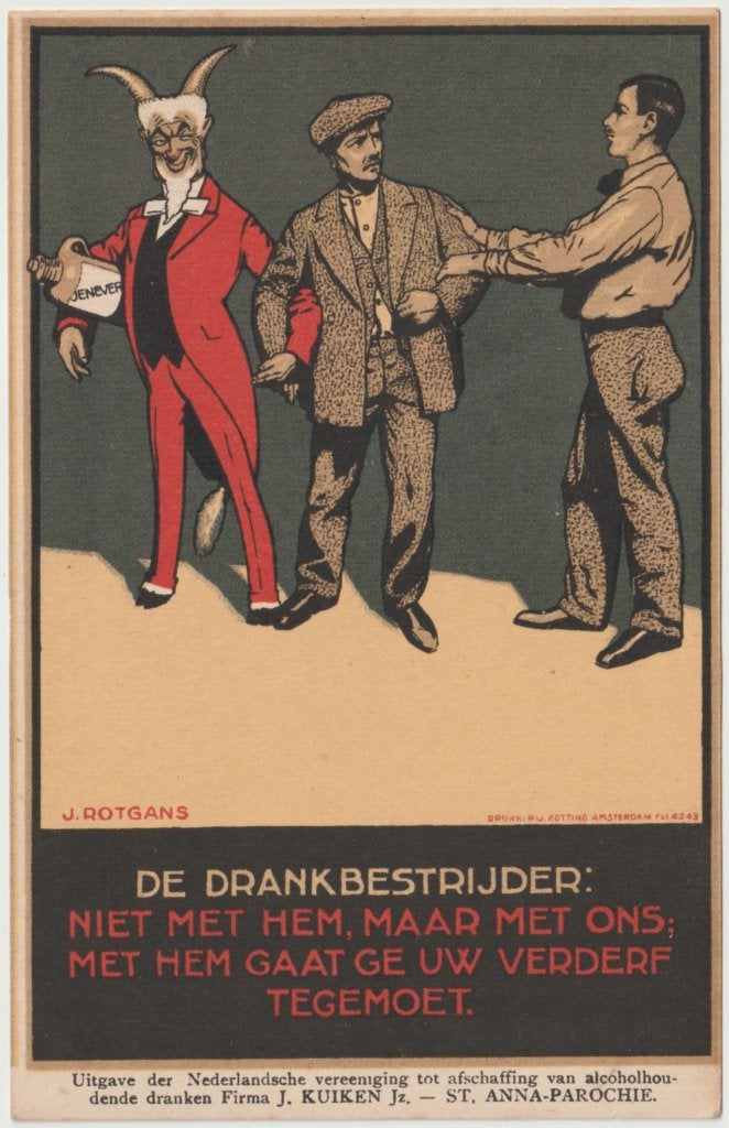 Anti Alcohol - illustrator: Jan Rotgans, Verzamelen, Ophalen of Verzenden, 1920 tot 1940, Gelopen, Politiek en Historie