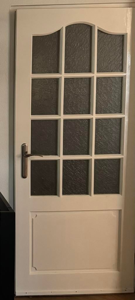 Opdekdeuren 201/5 x 83 paneel glas, Doe-het-zelf en Verbouw, Deuren en Horren, Gebruikt, Binnendeur, Ophalen of Verzenden, Glas