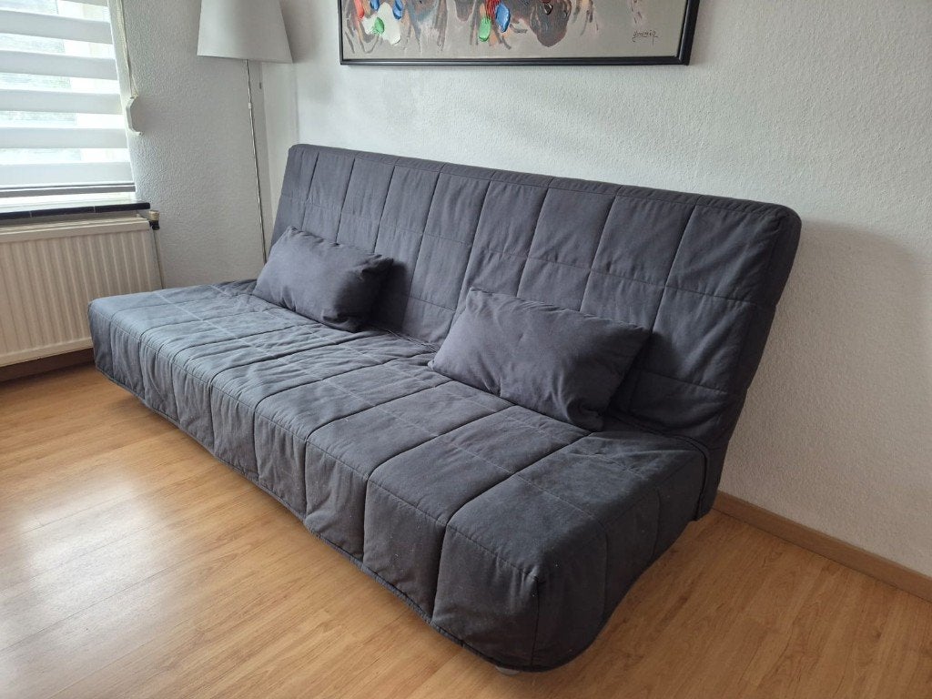IKEA BEDDINGE Slaapbank 140x200 donker antraciet, Ophalen, Tweepersoons, 140 cm, Zo goed als nieuw