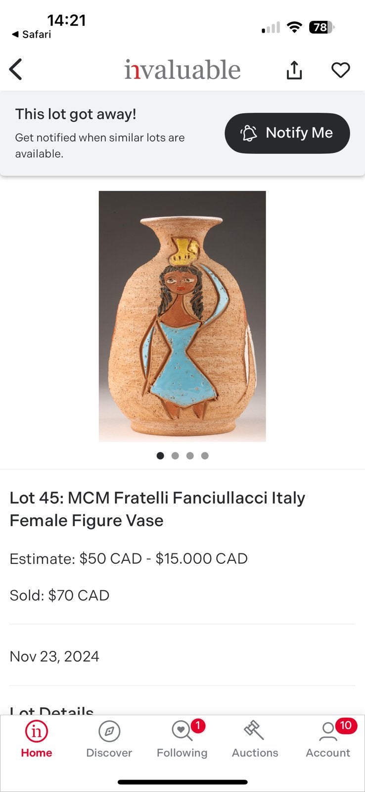 Foto 9 van Fratelli Fanciullacci vaas, Italiaans aardewerk, 50-70s