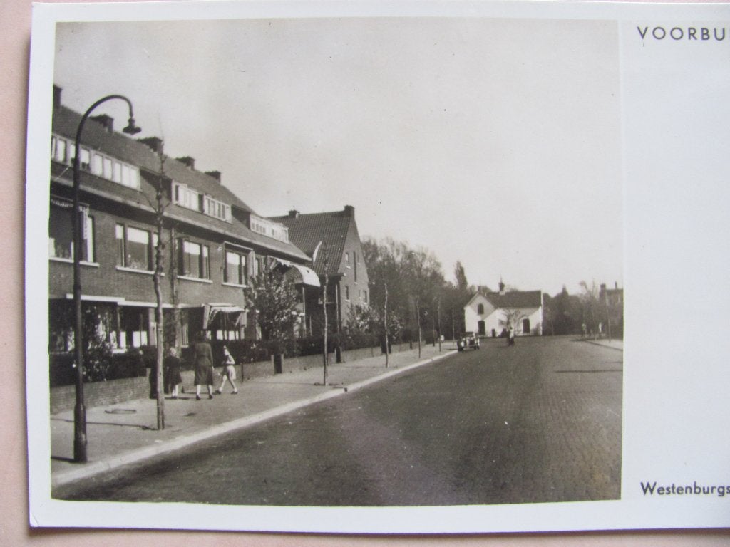 Voorburg, fotokaart Westenburgstraat begin jaren vijftig, Ophalen of Verzenden, 1940 tot 1960, Zuid-Holland