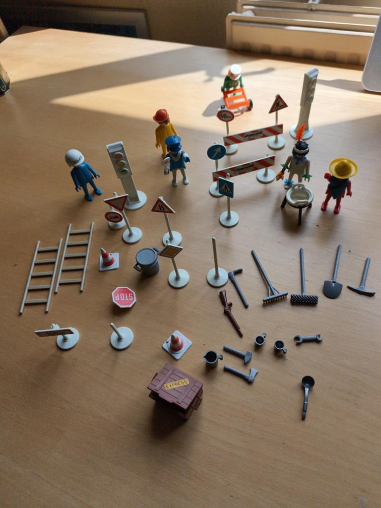 Grote Playmobil bouwplaats set met poppetjes en accessoires, Kinderen en Baby's, Speelgoed | Playmobil, Ophalen of Verzenden, Gebruikt