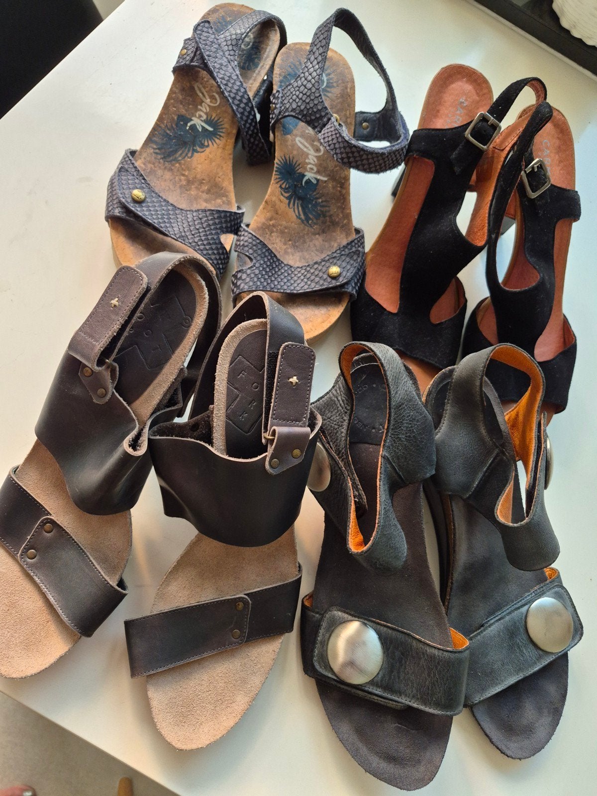 4 paar schoenen  41: Panama Jack, Carmens, Footwork, Cashott, Overige kleuren, Zo goed als nieuw, Sandalen of Muiltjes, Ophalen of Verzenden
