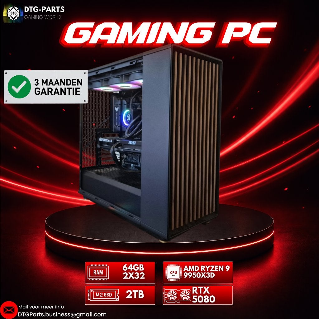 Gaming PC // RTX 5080 & AMD Ryzen 9 9950X3D & 64GB & 2TB, Ophalen, 64 GB of meer, 7604 HM, DTGParts.Business@gmail.com