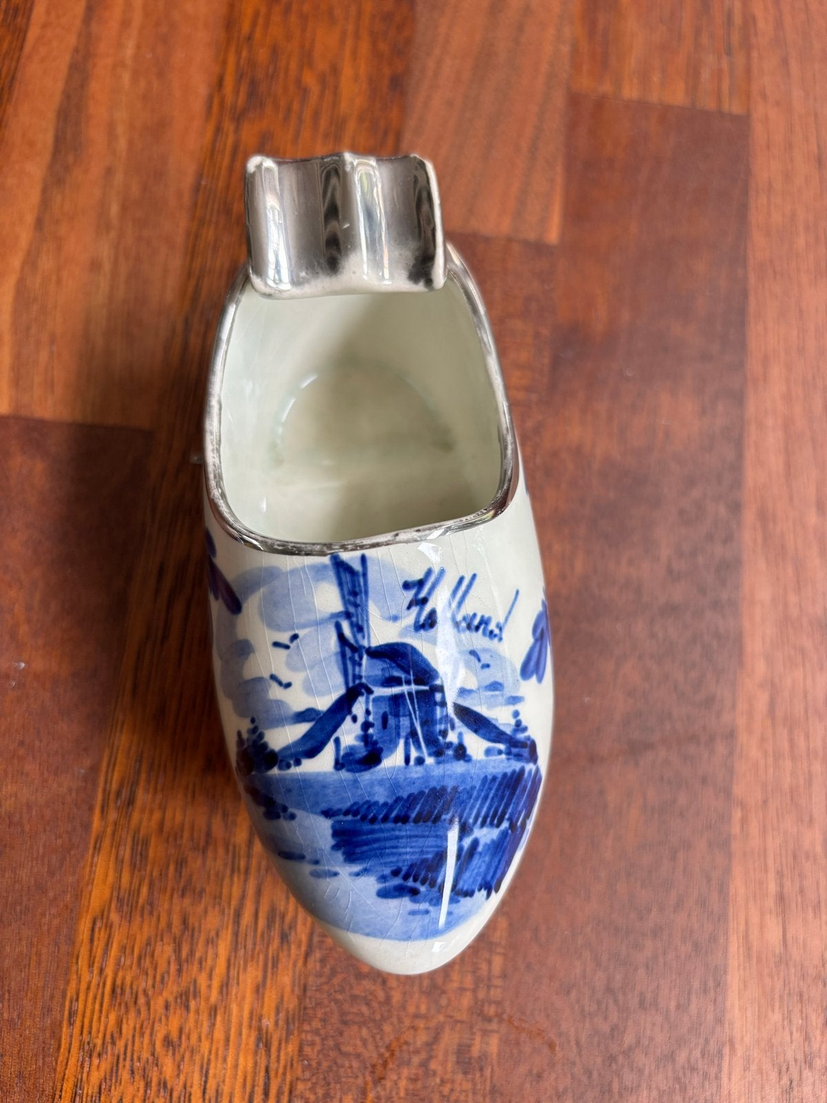 Delfts blauw klompje asbak met molen en Holland, Ophalen