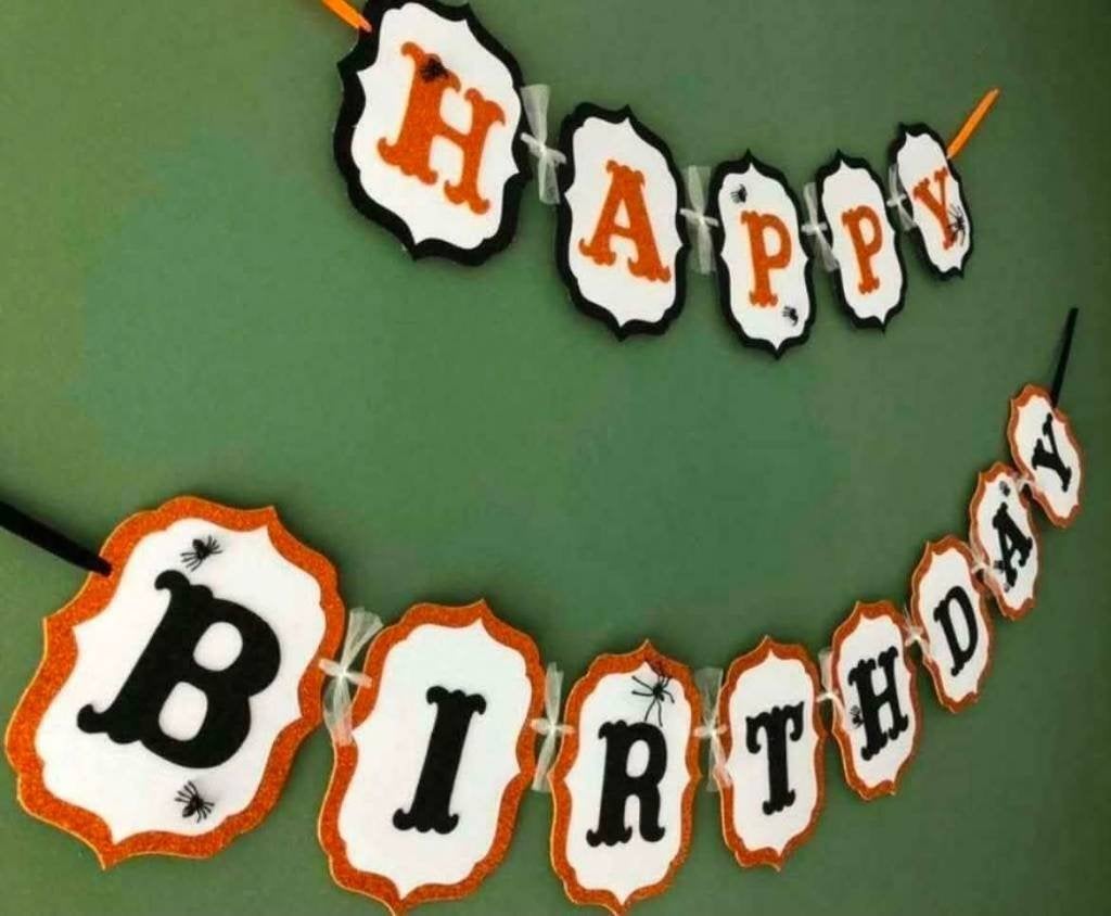 Halloween Happy Birthday Banner / Slinger - Verjaardag, Ophalen of Verzenden, Nieuw, Versiering, Verjaardag