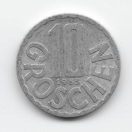 Oostenrijk 10 groschen 1955 KM# 2878, Verzenden, Oostenrijk, Losse munt