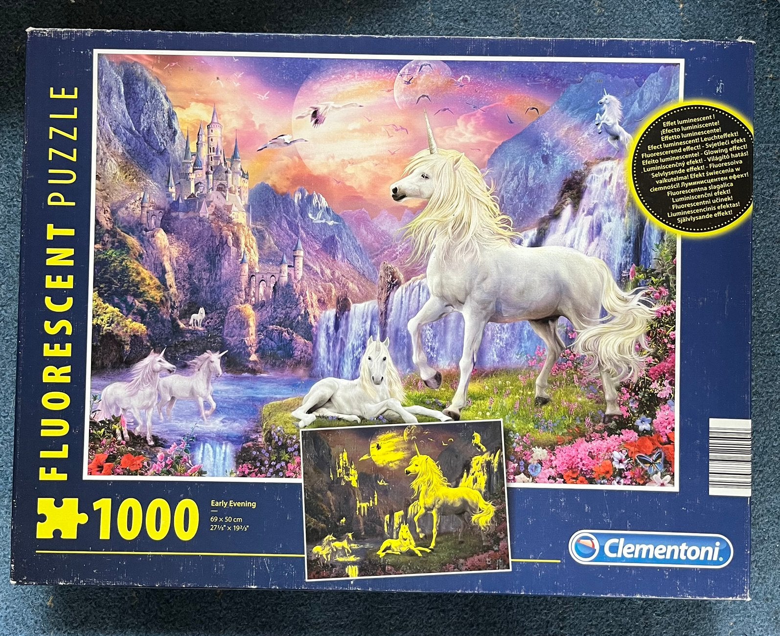 Fluorescerende puzzel met eenhoorn, Ophalen of Verzenden, 500 t/m 1500 stukjes