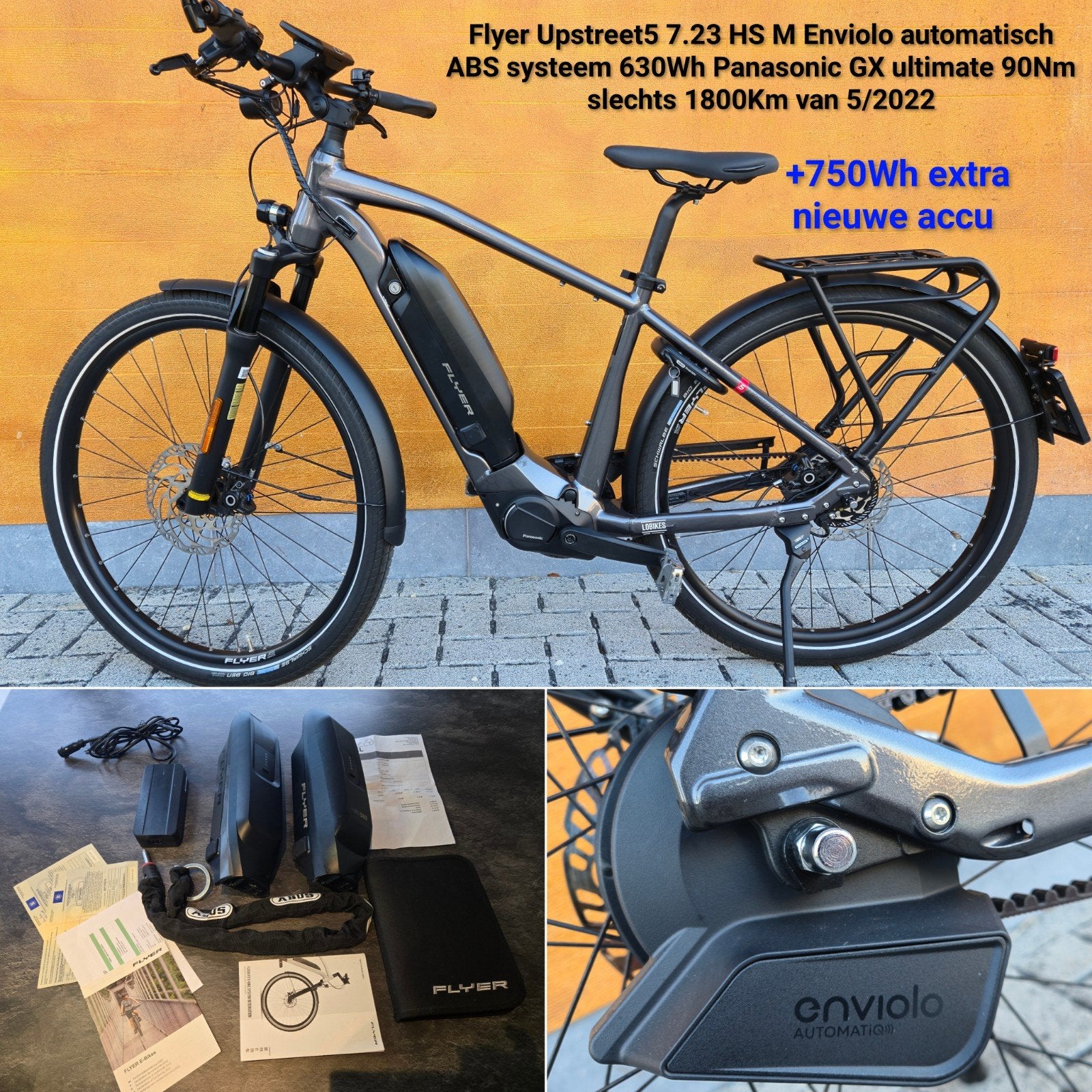 Flyer Upstreet5 7.23 M ABS Enviolo automat 2022 speedpedelec, Fietsen en Brommers, 45 tot 49 cm, Zo goed als nieuw, Schijfrem
