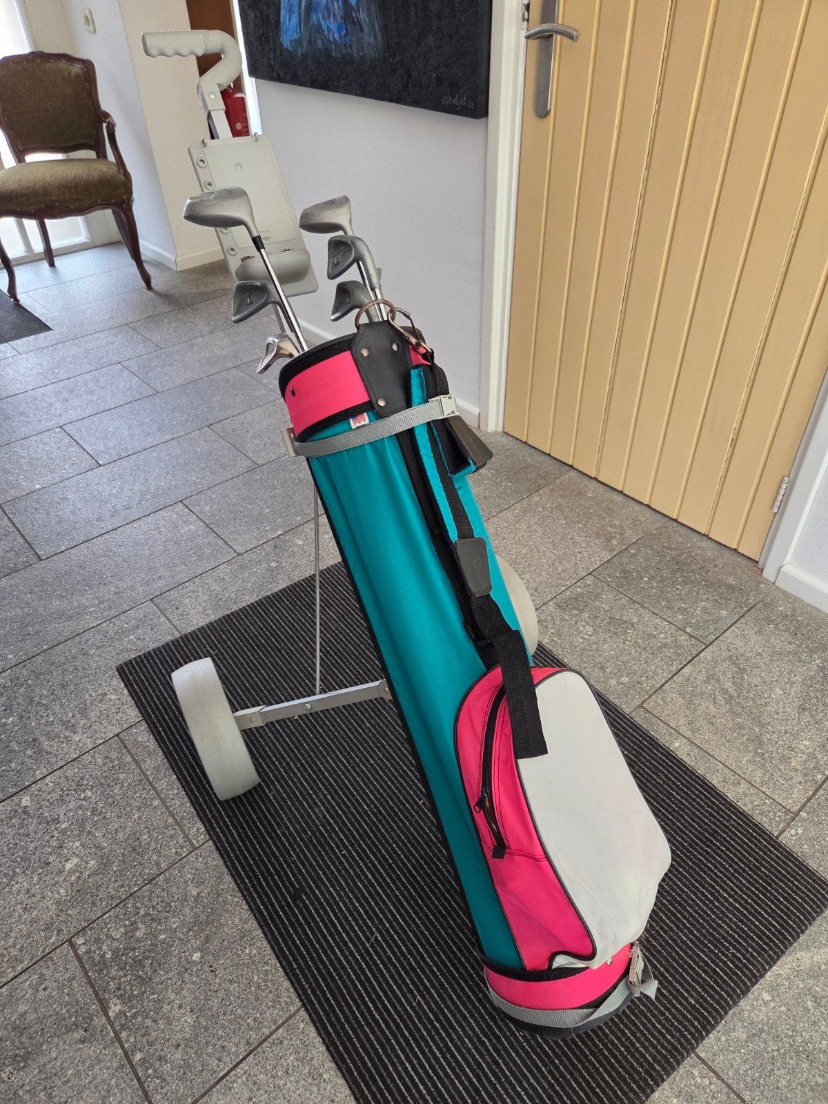 Golftas, clubs, handschoenen. Golfschoenen., Sport en Fitness, Golf, Ophalen, Tas
