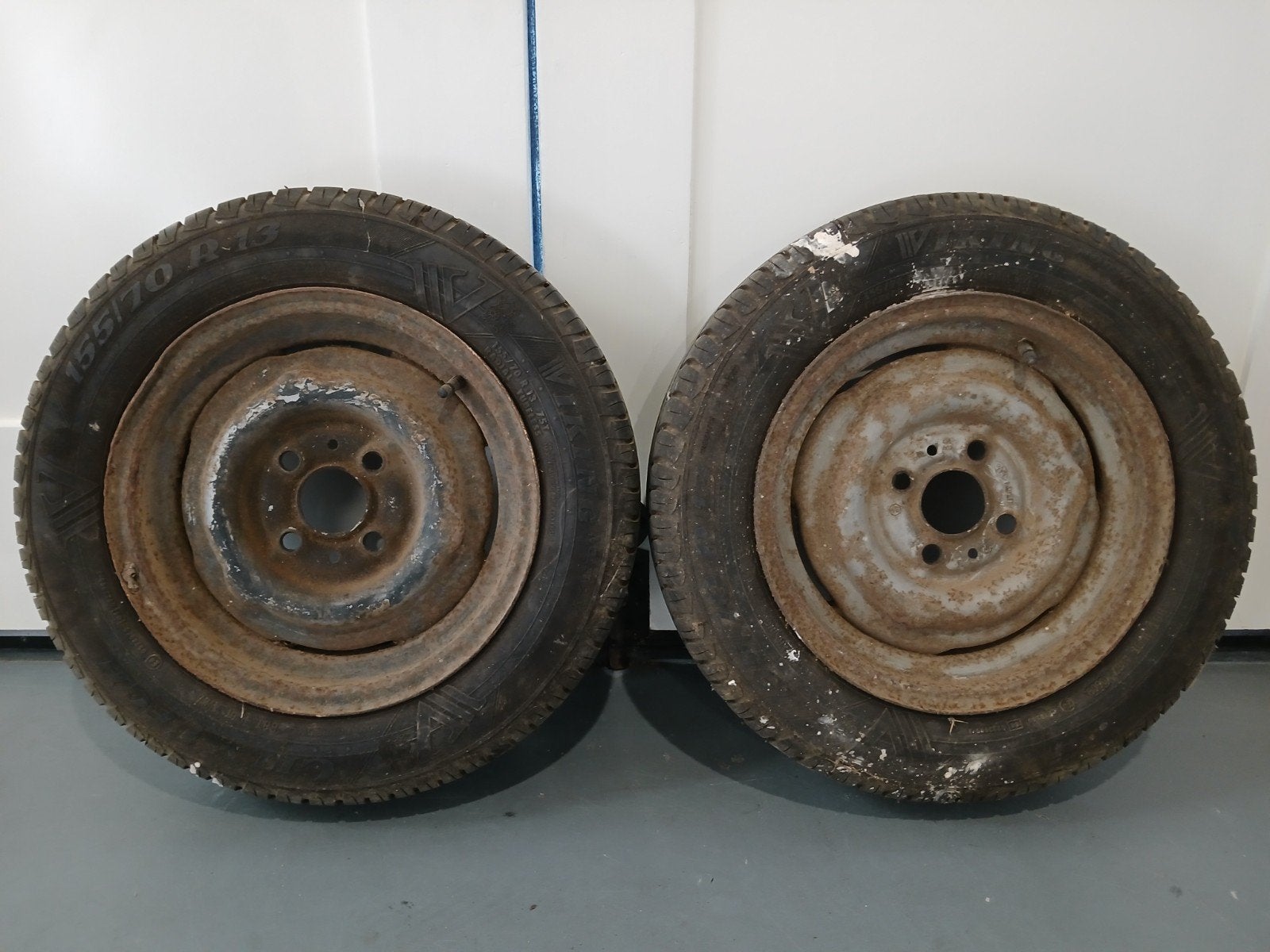 Set wielen 155/70 R13 voor aanhanger of caravan., Ophalen, Gebruikt