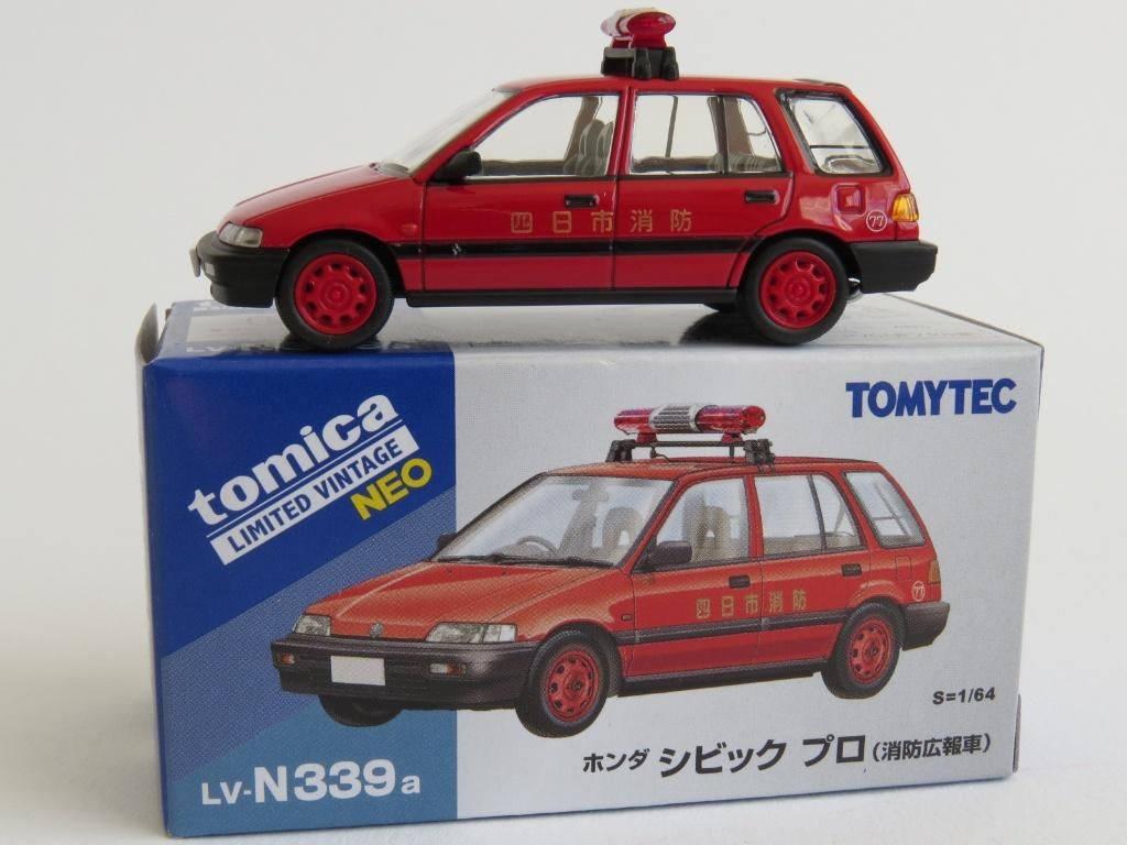 Tomica LV-N339a Honda Civic pro brandweer 1/64 tomy, Hobby en Vrije tijd, Modelauto's | Overige schalen, Ophalen of Verzenden