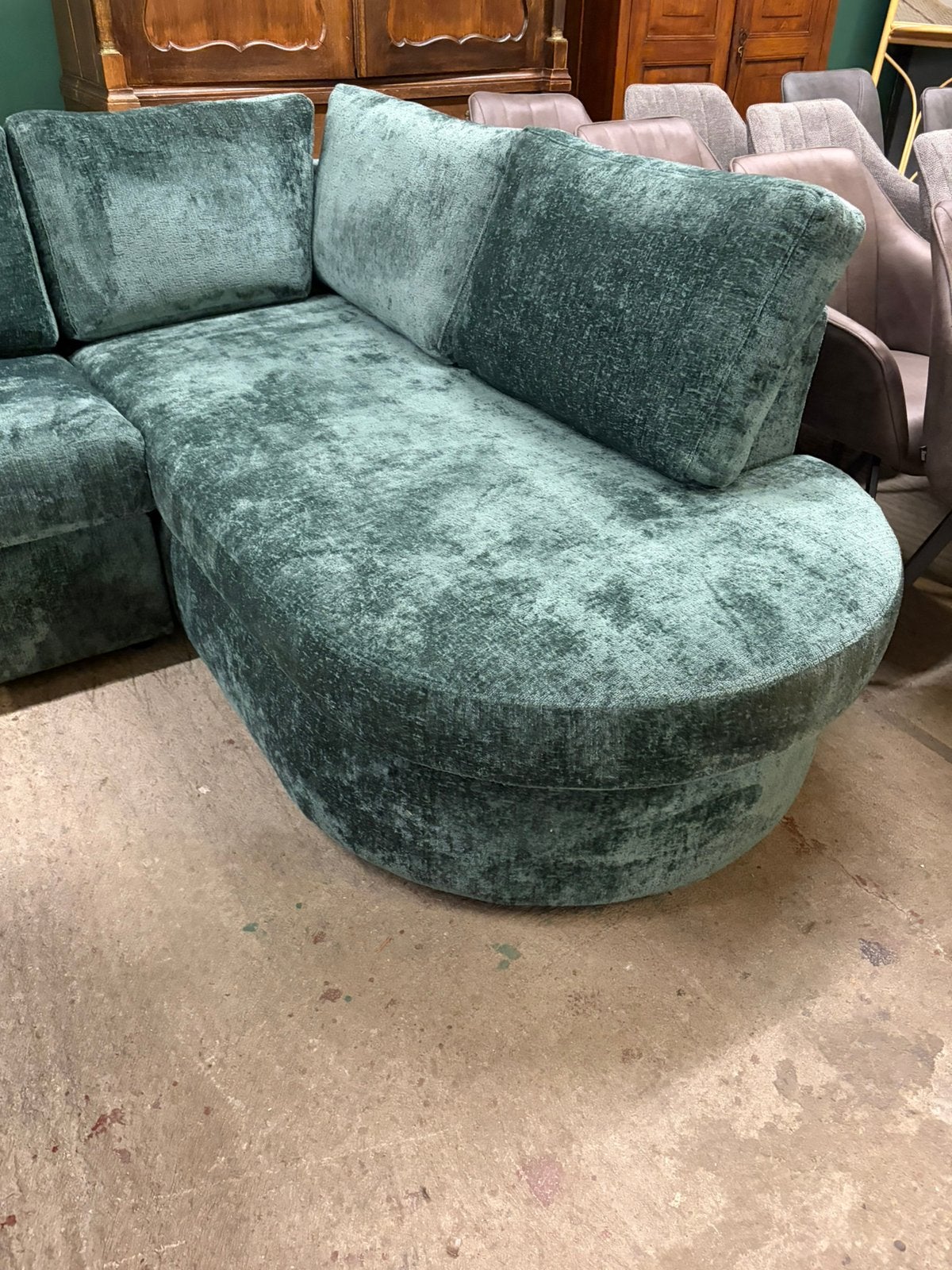 Nieuw Mysofa Alma hoekbank groen 2,5zits met afgeronde divan, Ophalen, ., 75 tot 100 cm, .