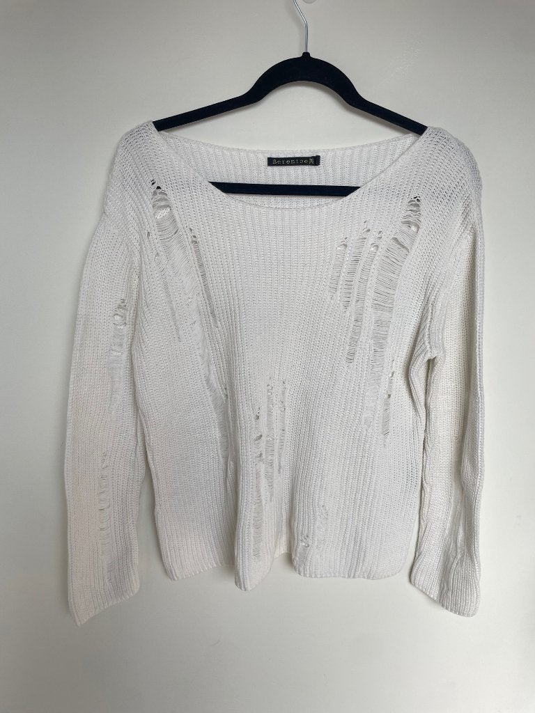 Berenice witte destroyed trui grofgebreid maat M, Kleding | Dames, Maat 38/40 (M), Berenice, Wit, SAS BERENICE