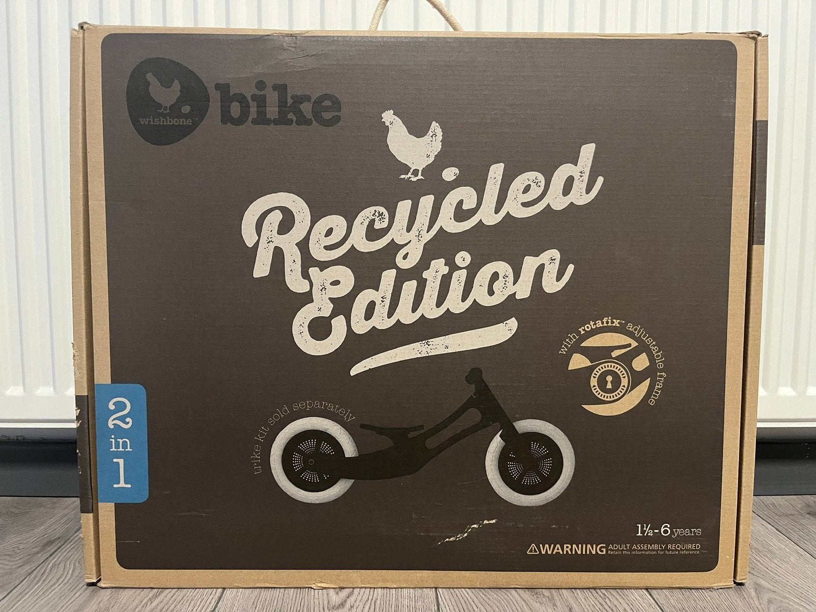 Wishbone 2 in 1 bike recycled edition black age 1,5 - 6, Ophalen of Verzenden, Nieuw, Loopfiets